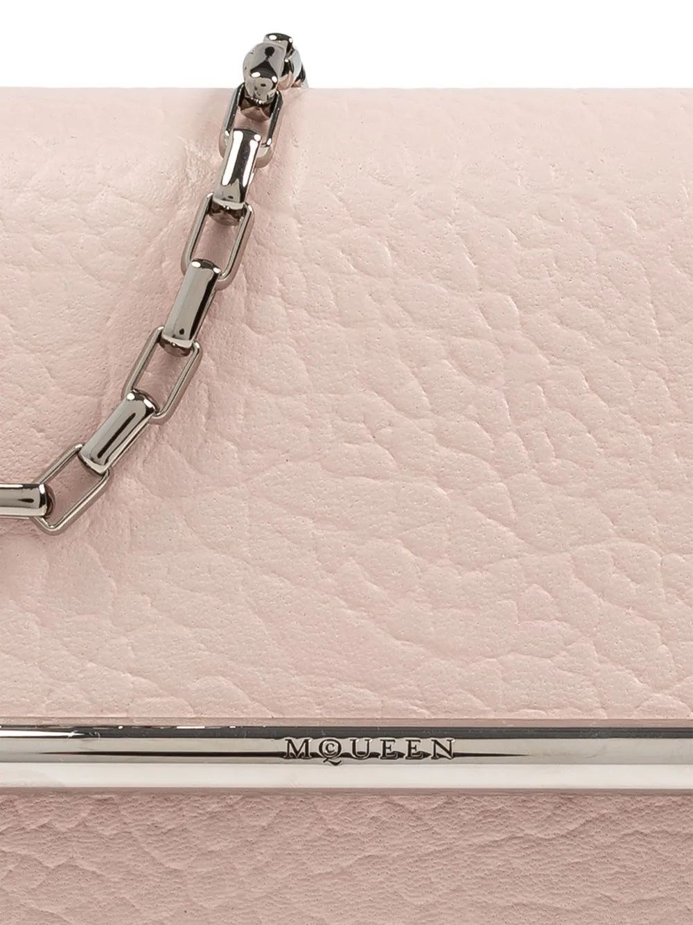 Alexander Mcqueen Lambskin Crossbody Bag With Metal Bar Accent In Nude