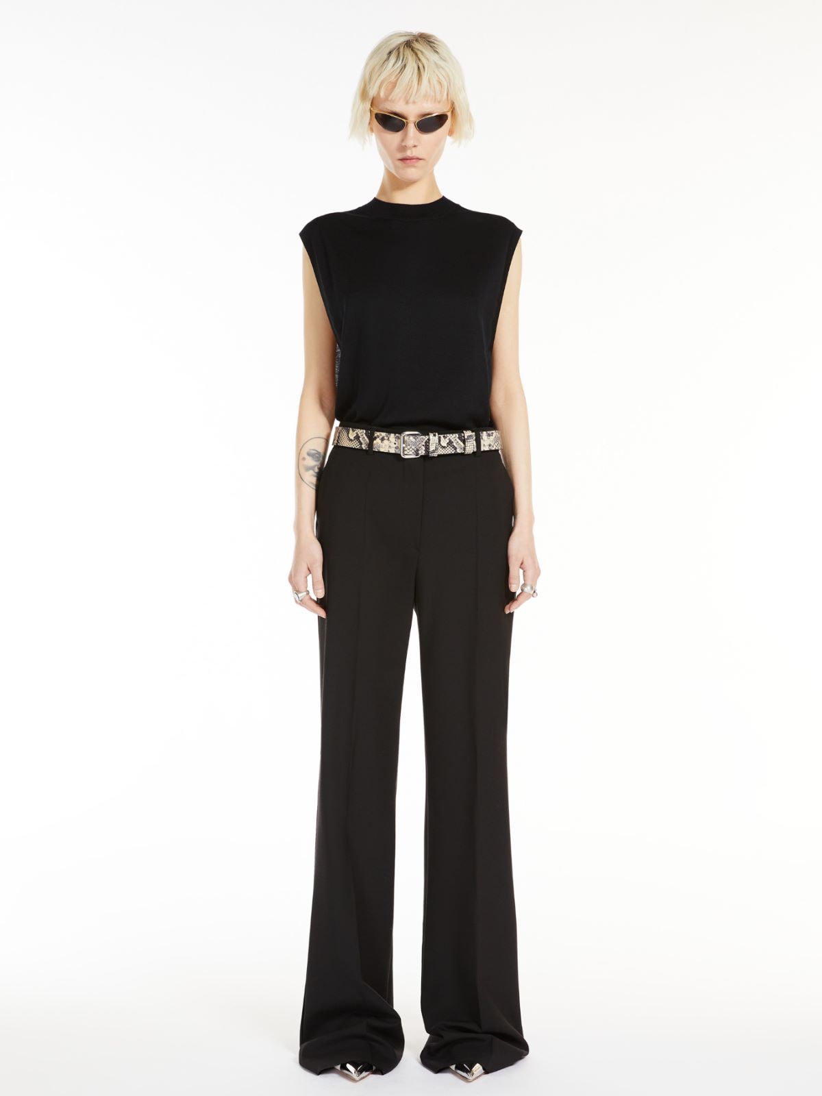 Shop Sportmax Simple Wool Vest In Black