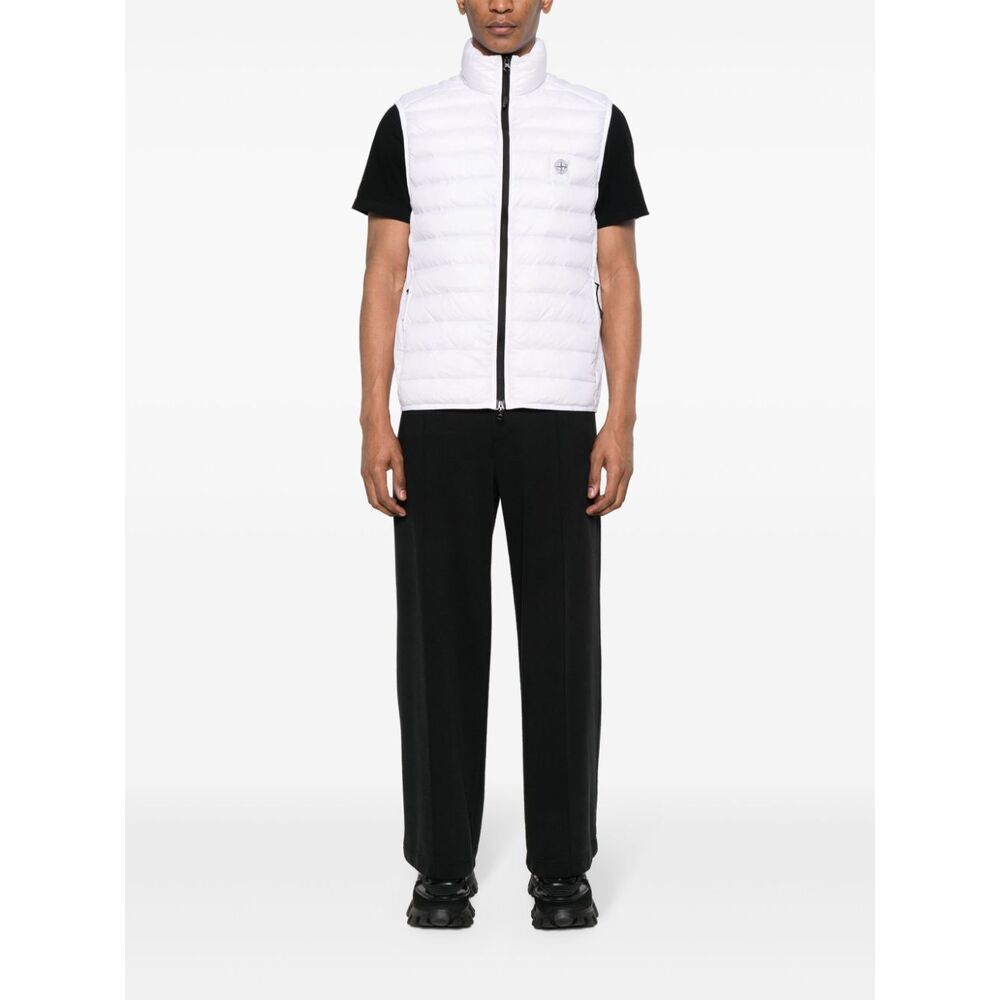 Stone Island Compass-motif Padded Gilet In White