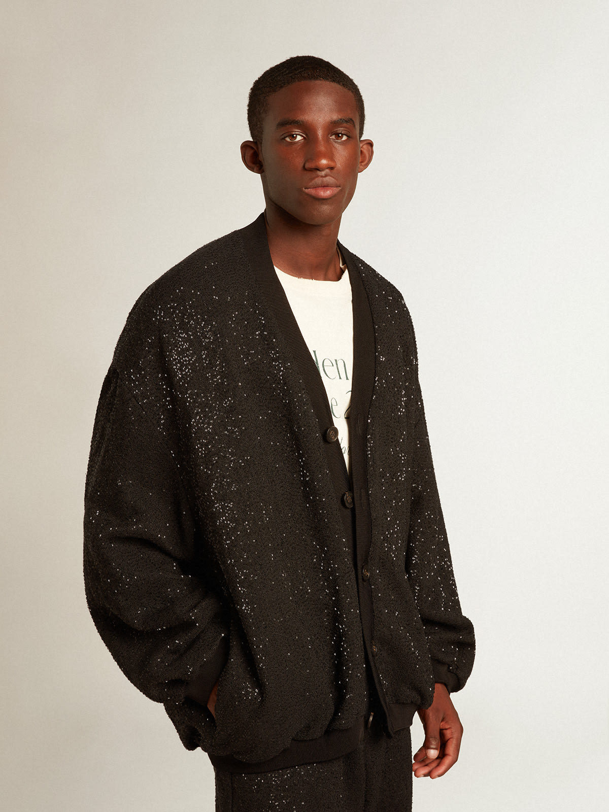 Golden Goose Sequin-embellished Cardigan In Black