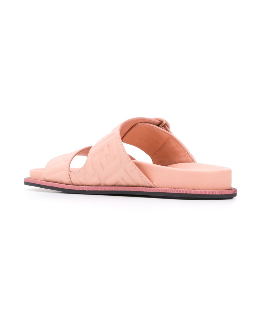 Fendi Clasp Open Toe Cool Drag In Nude