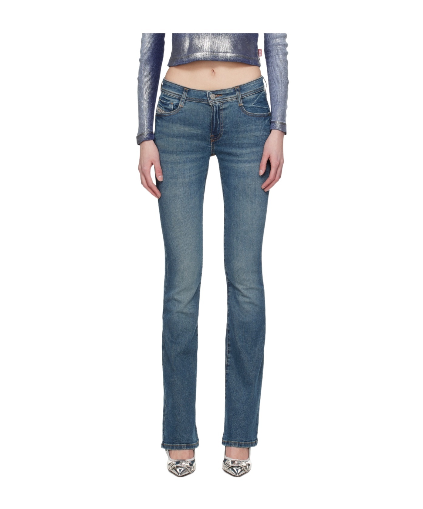 Diesel Blue Bootcut 1969 D-ebbey Jeans In Blue