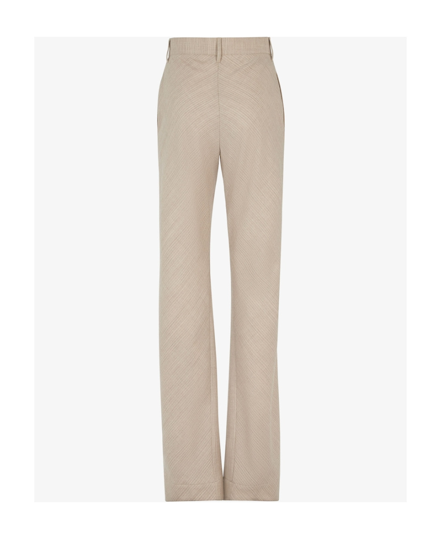Fendi Beige Flannel Trousers In Nude