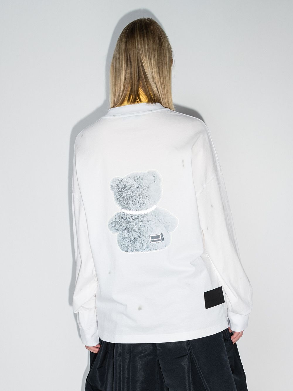 We11 Done Teddy Bear Cotton Sweatshirt In White
