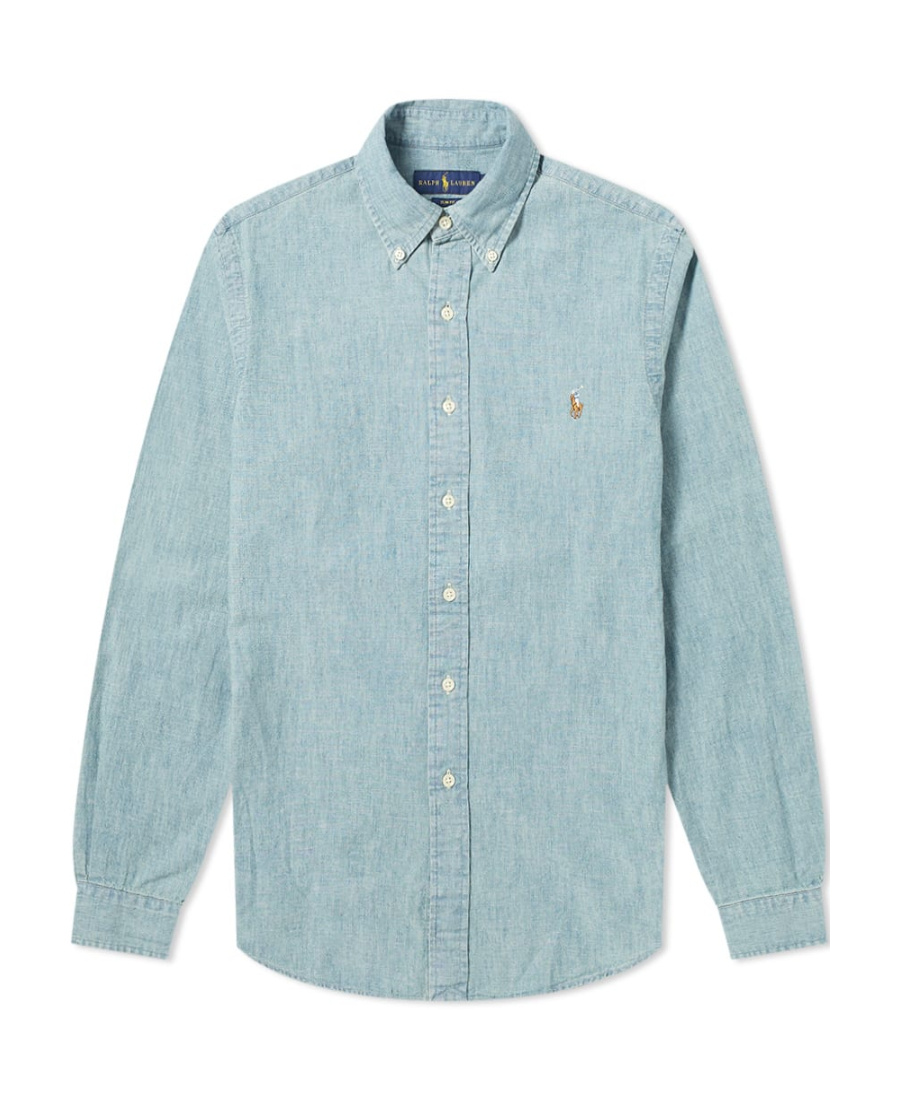 Polo Ralph Lauren Men Light Blue Logo Embroidered Shirt, Xl Luxury Shirts For Men Darveys