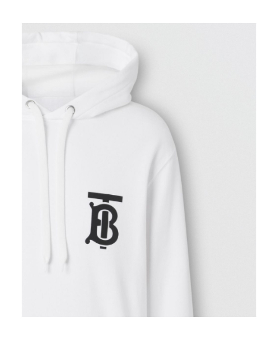 Burberry Logo Hooded Sweater In White