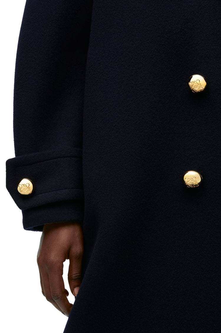 Loewe Oversized Double-breasted Wool Coat In Black