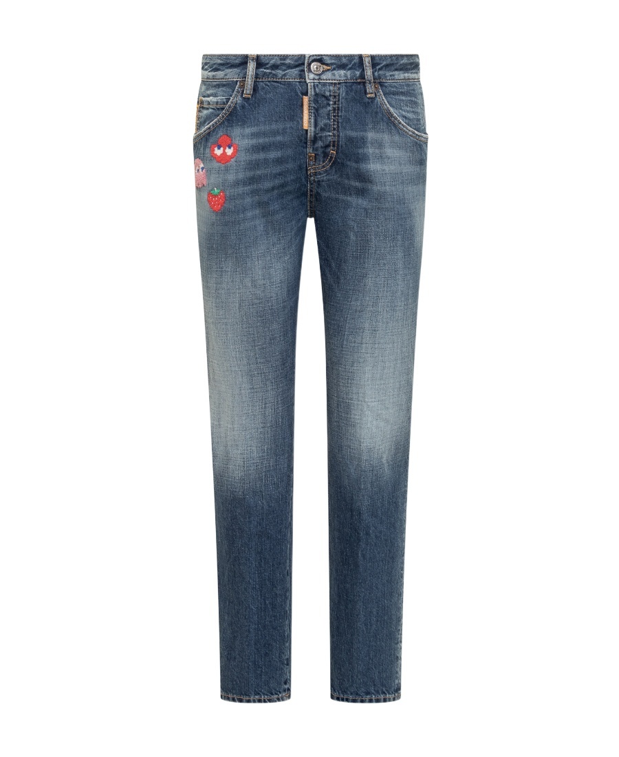 Dsquared2 Patch-detail Denim Jeans In Blue