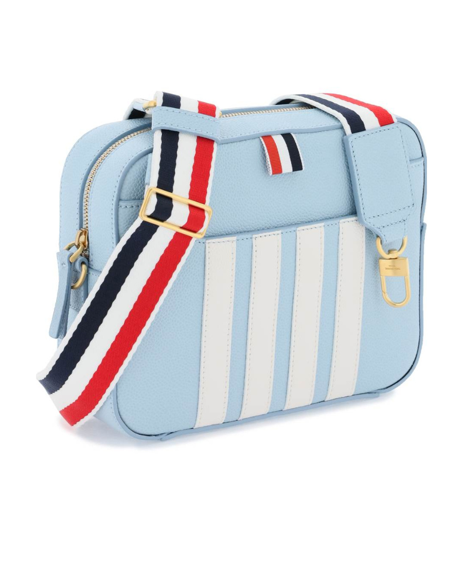 Thom Browne 4-bar Striped Zip-up Crossbody Bag In Blue