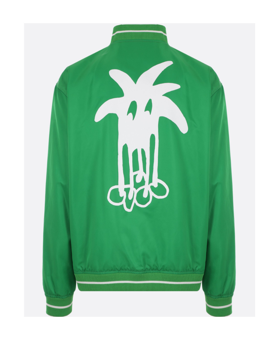 Palm Angels Graphic-print Bomber Jacket In Green