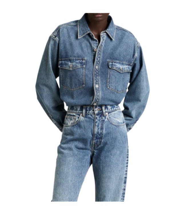 Jw Anderson Womens Oversized Denim Shirt In Mid Blue In Blue