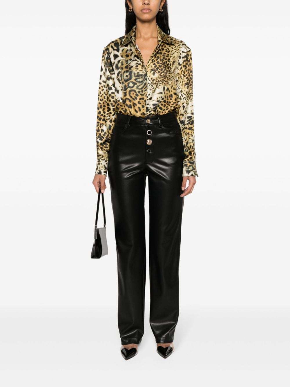 Roberto Cavalli Leo Printed Silk Twill Jacket In Nude