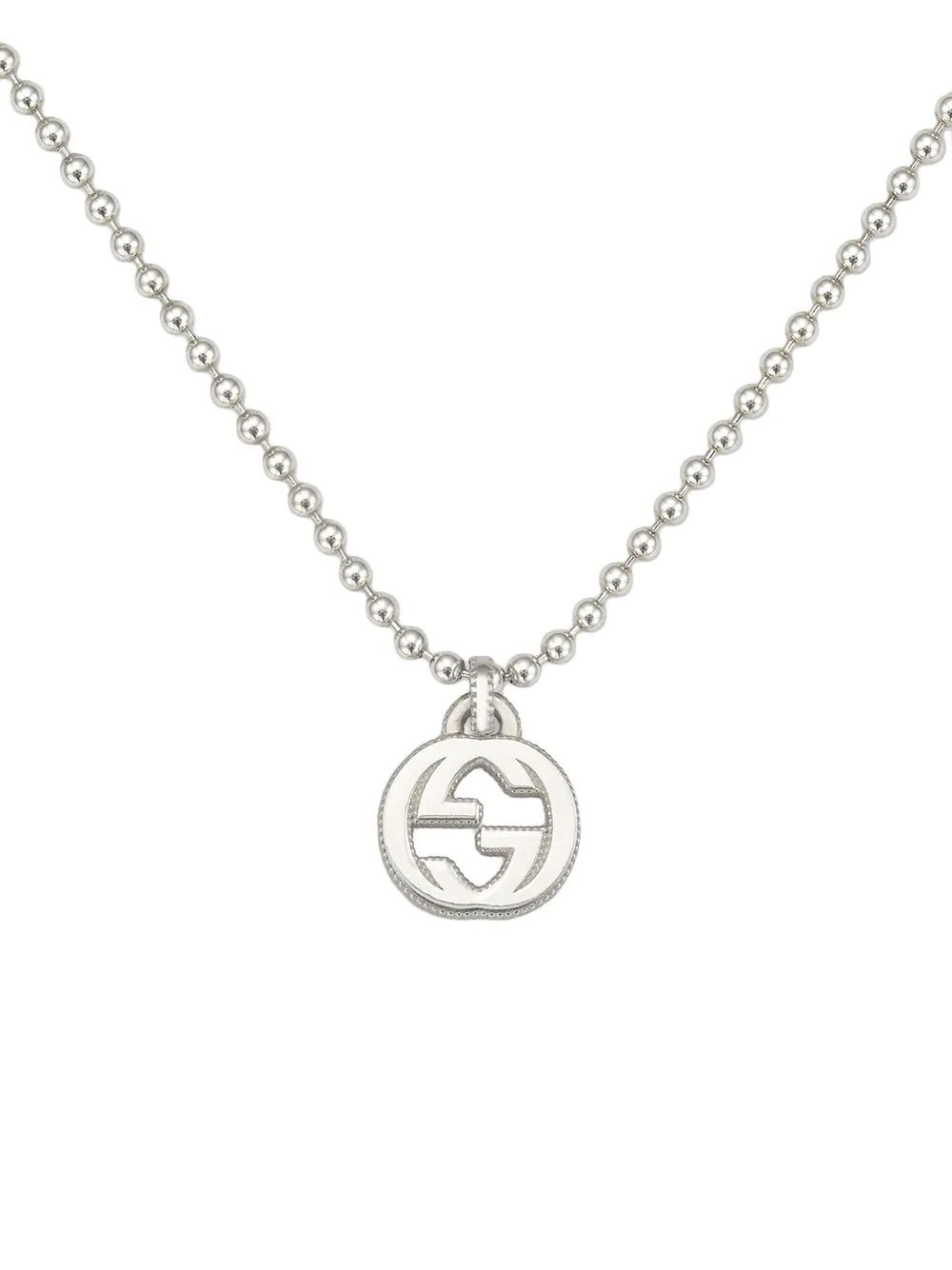 Gucci Interlocking G Sterling-silver Pendant Necklace In Metallic
