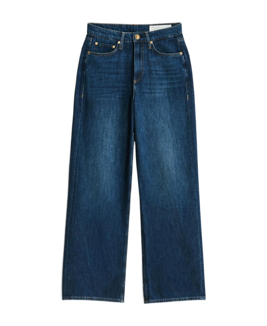 Rag & Bone Mid-rise Wide-leg Jeans In Blue
