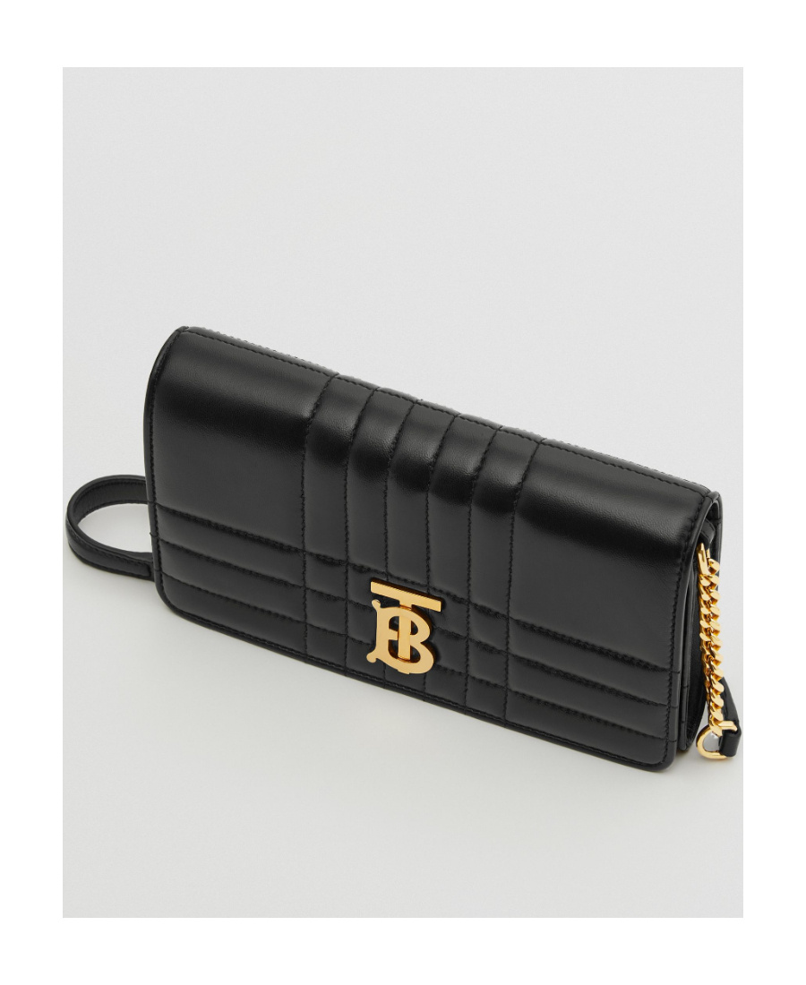 Burberry Lola Quilted Leather Wallet-on-strap In Black