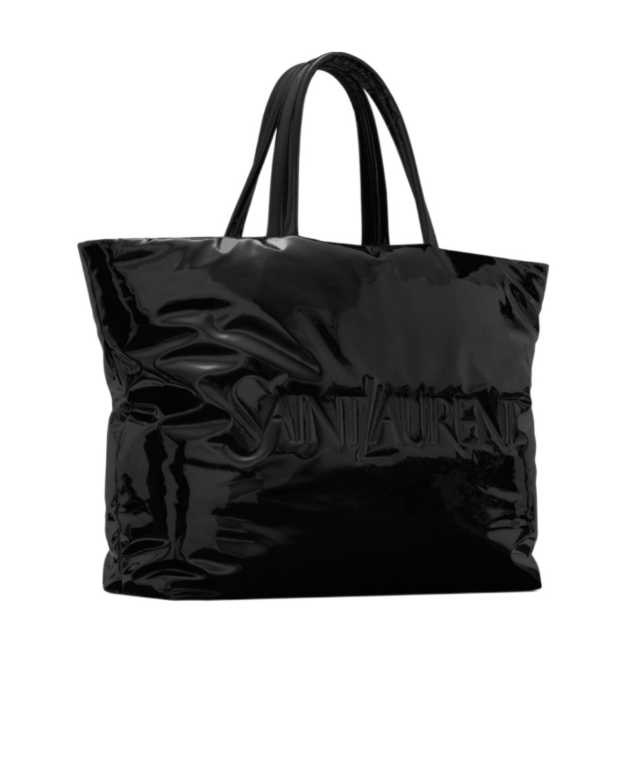 Saint Laurent Logo-debossed Tote Bag In Black