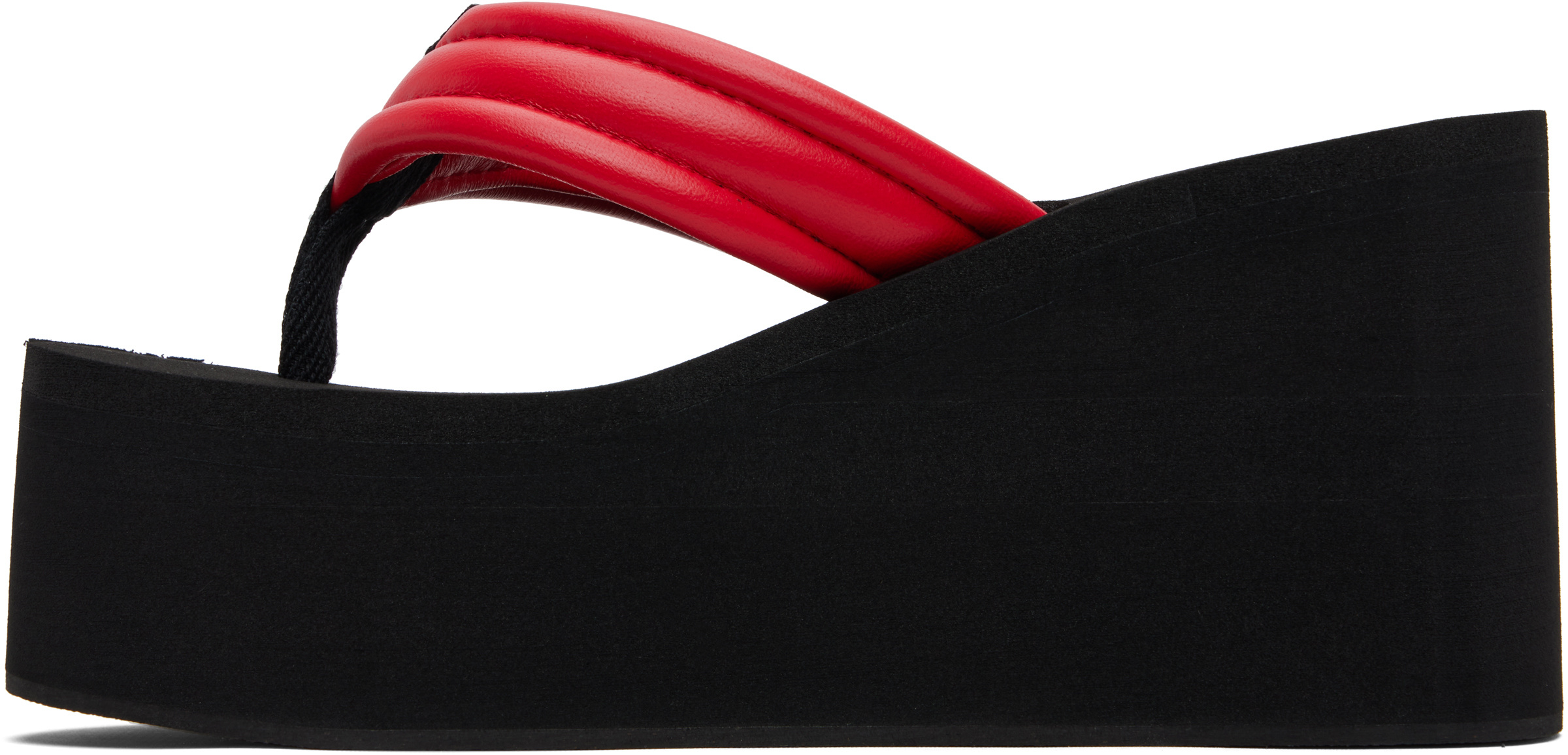 Coperni Red Wedge Heeled Sandals In Black