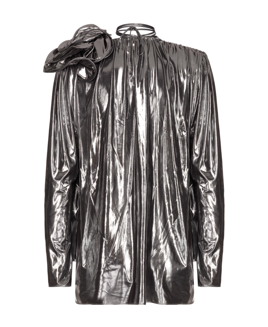 Shop Magda Butrym Logo Blouse In Black