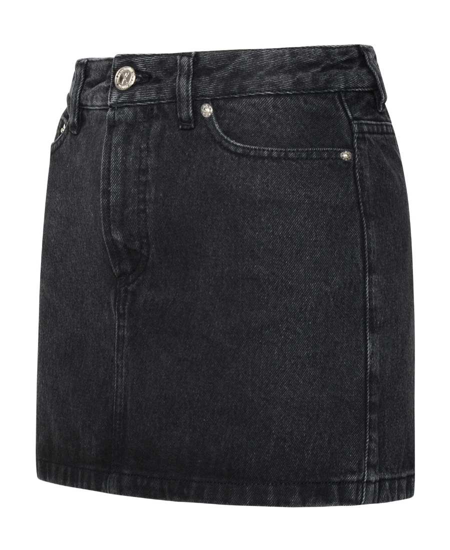 Apc Short Denim Skirt With Pockets And Loops In Black