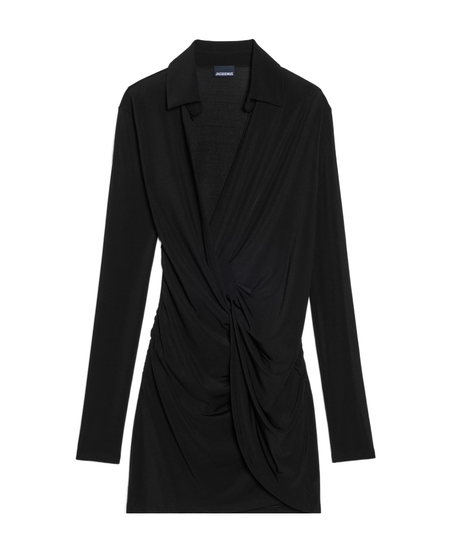 Jacquemus A Twisted Knitted Mini Dress In Black