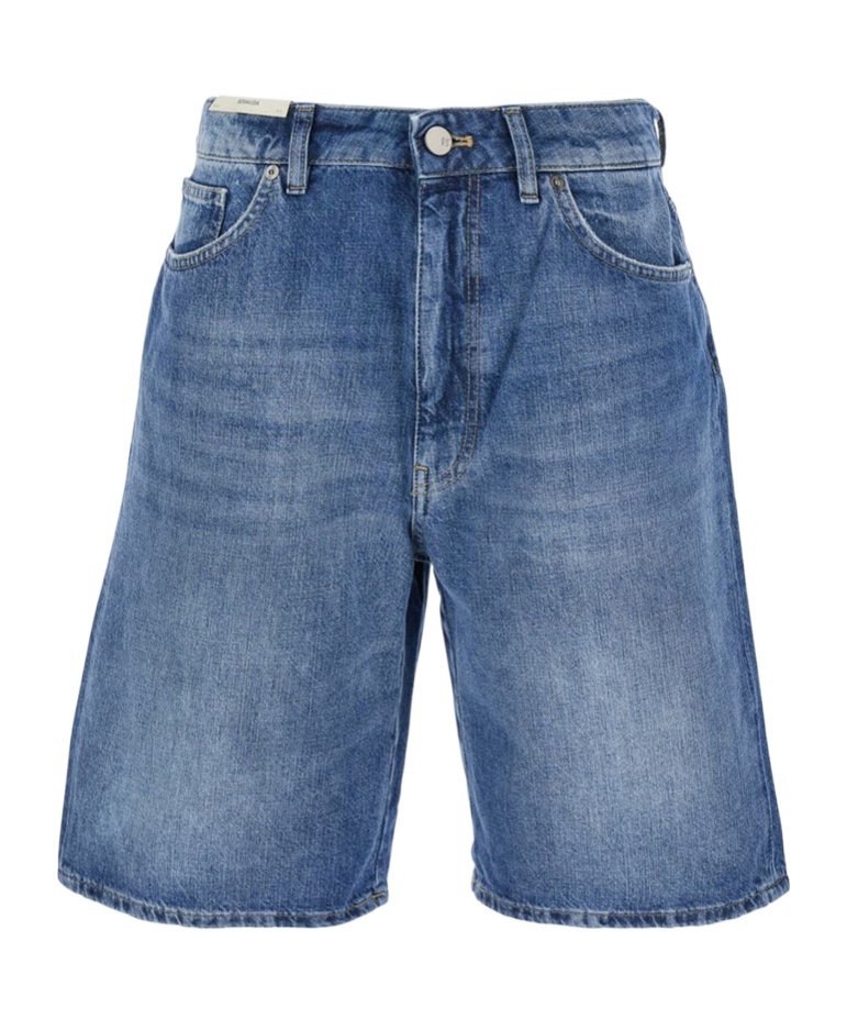 Pt Torino Denim Shorts With Belt Loops In Blue
