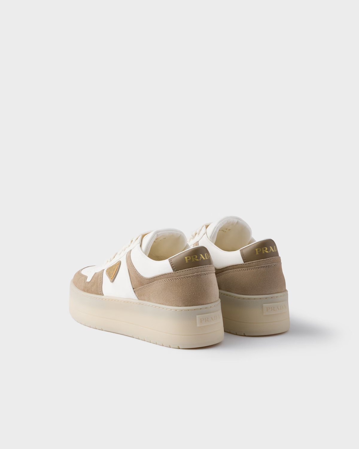 Prada Sneakers Downtown Bold In Napa And Suede Leather In Brown