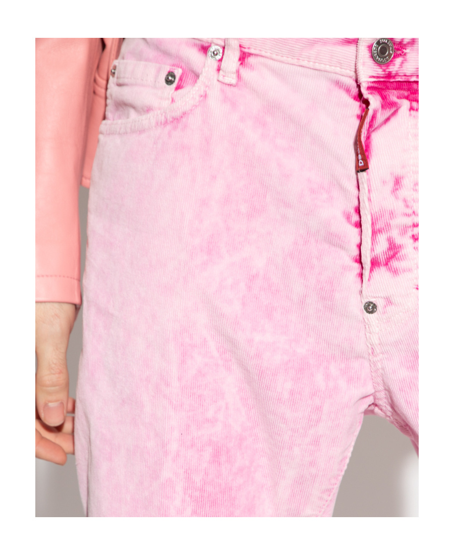 Dsquared2 Tie-dye Print Straight Trousers In Pink