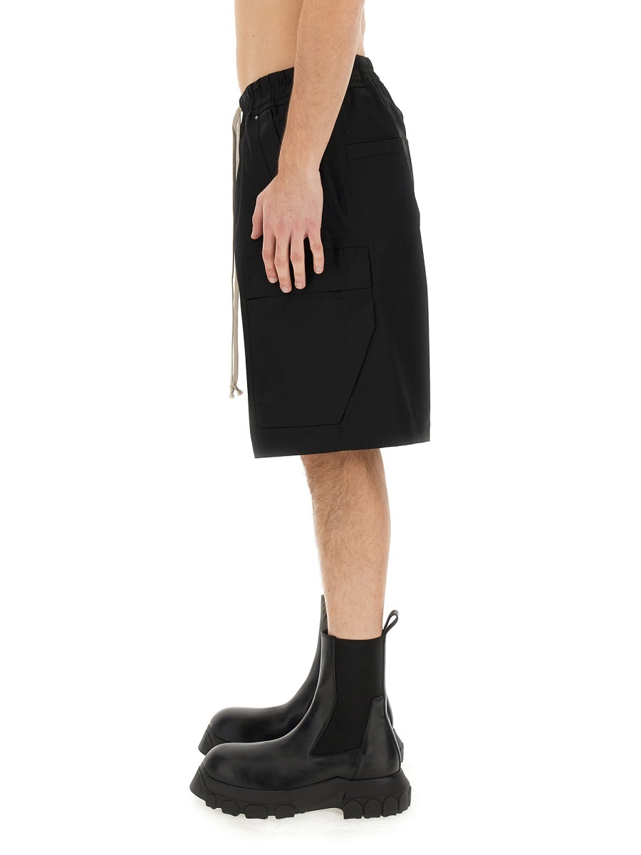 Rick Owens Drop-crotch Bermuda Shorts In Black