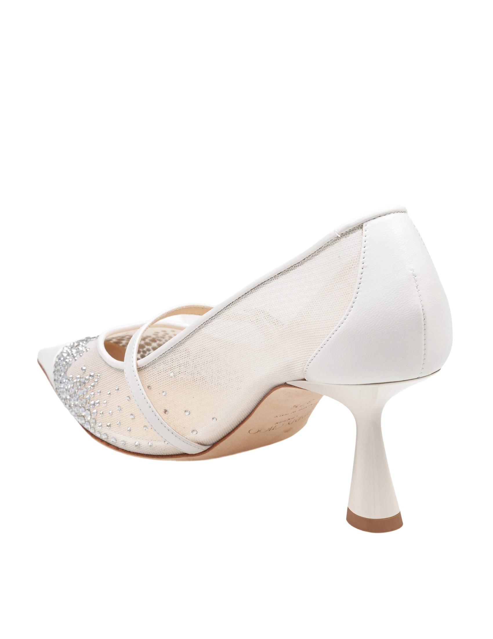Jimmy Choo Mesh And Leather Pumps In White