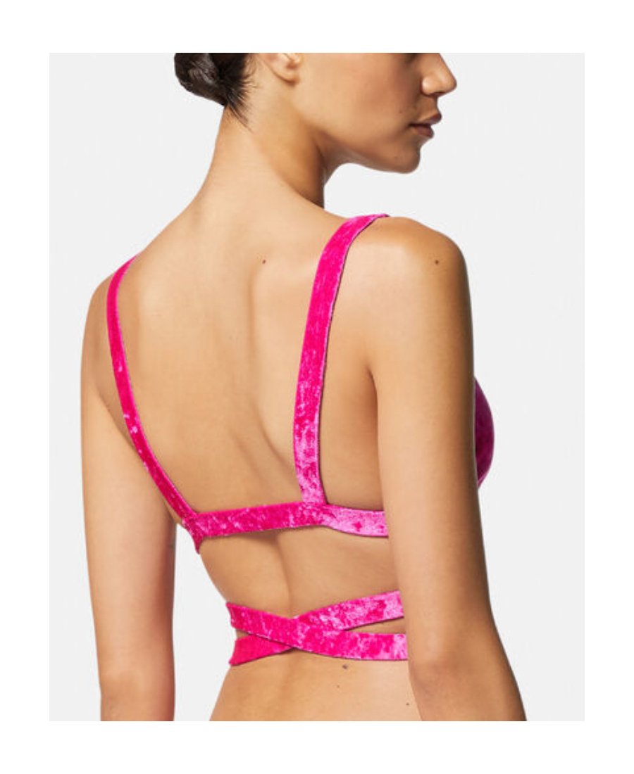 Versace Medusa Bikini Top In Purple