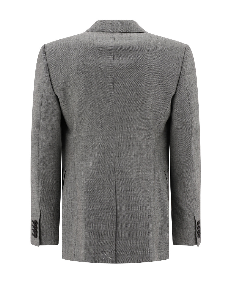Alexander Mcqueen Alexander Mc Queen Single Breasted Wool Blazer In Gray
