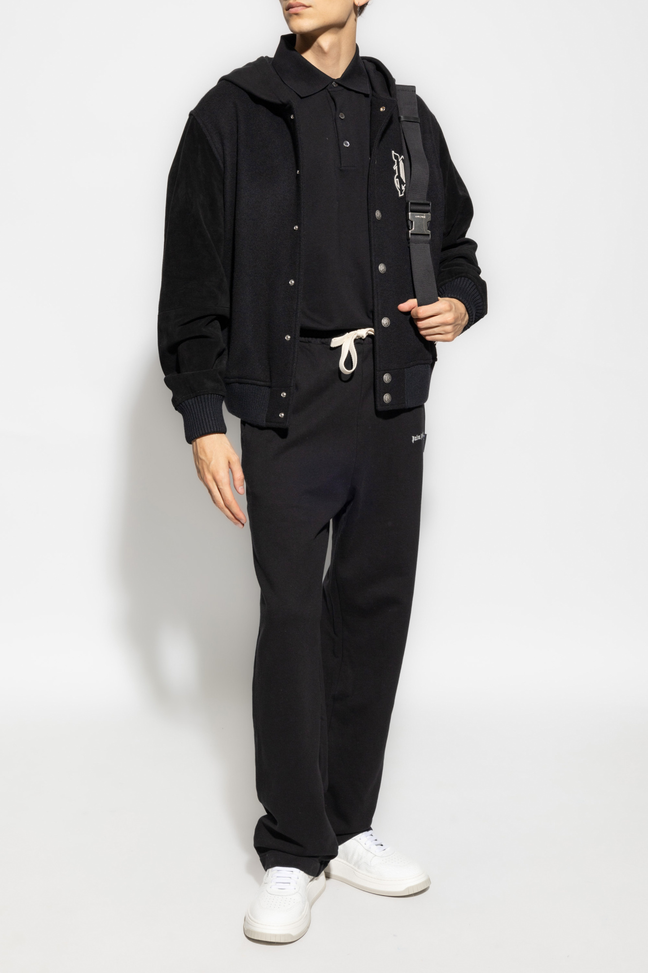 Palm Angels Logo Embroidered Sweat Pants In Black