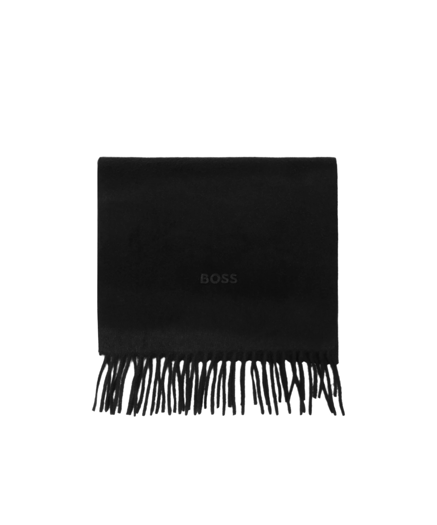 HUGO BOSS CASHMERE FRINGED-EDGE SCARF