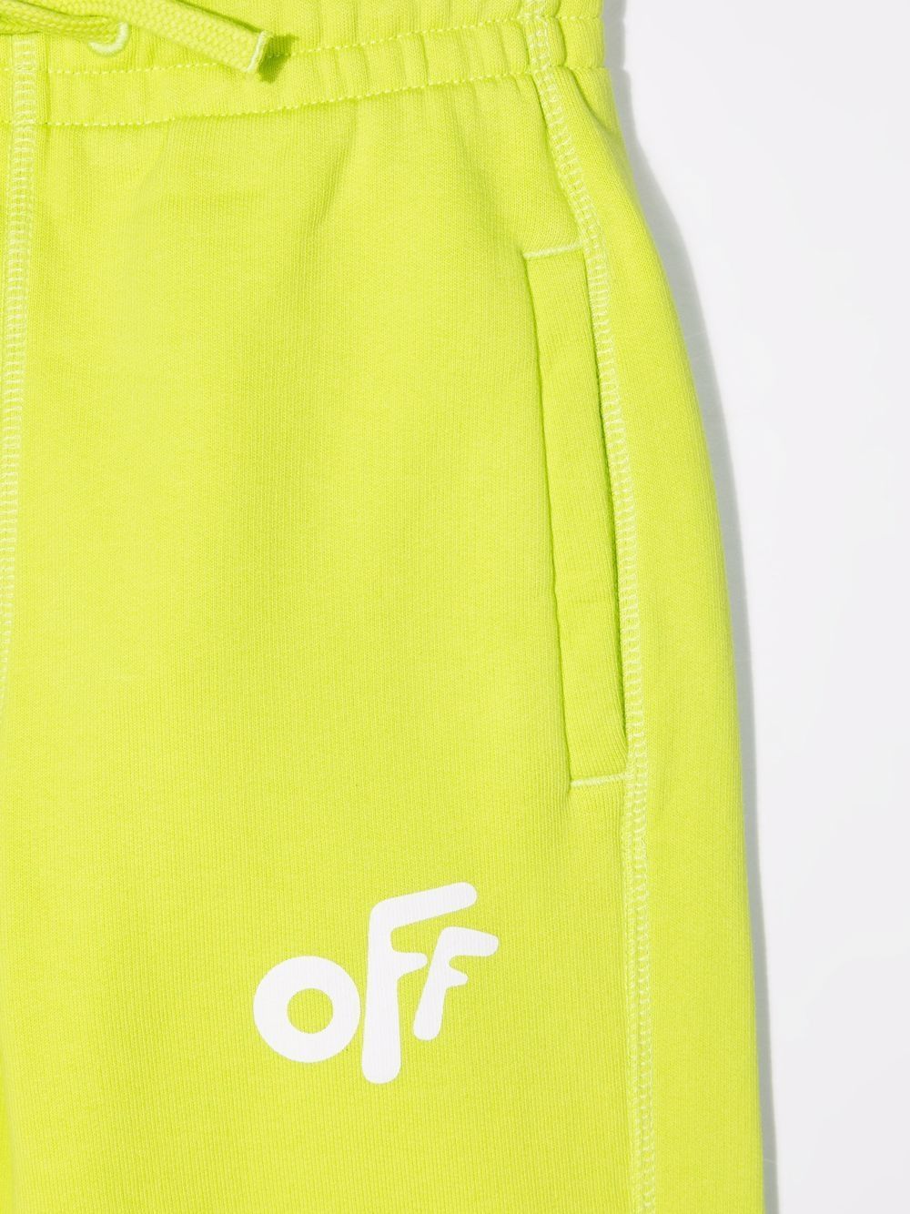 Off-white Logo-print Flared Track Pants In Yellow