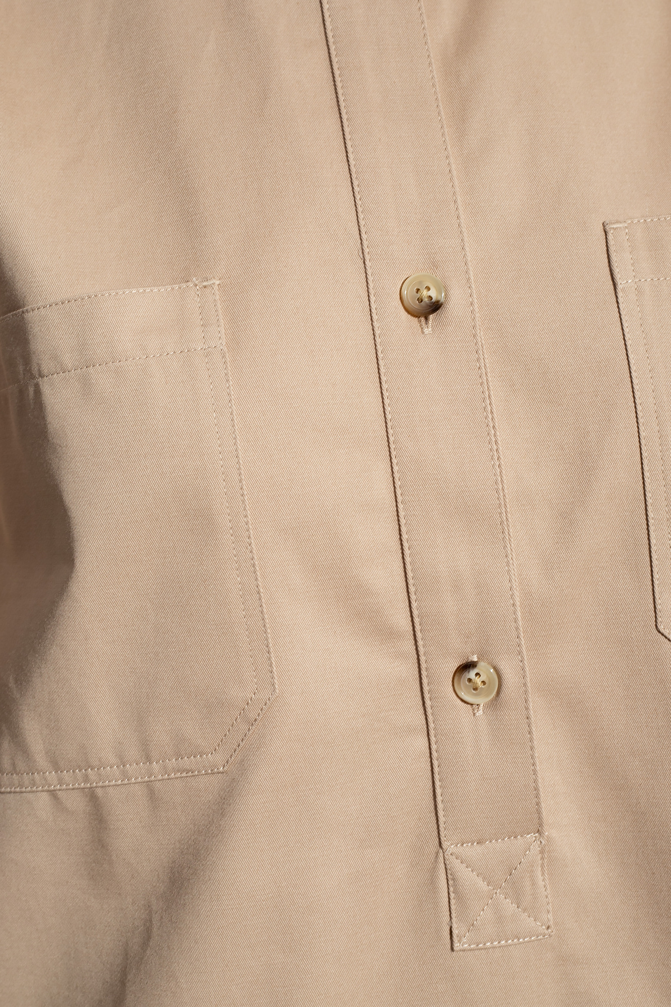 Totême Long-sleeve Twill Shirt In Nude