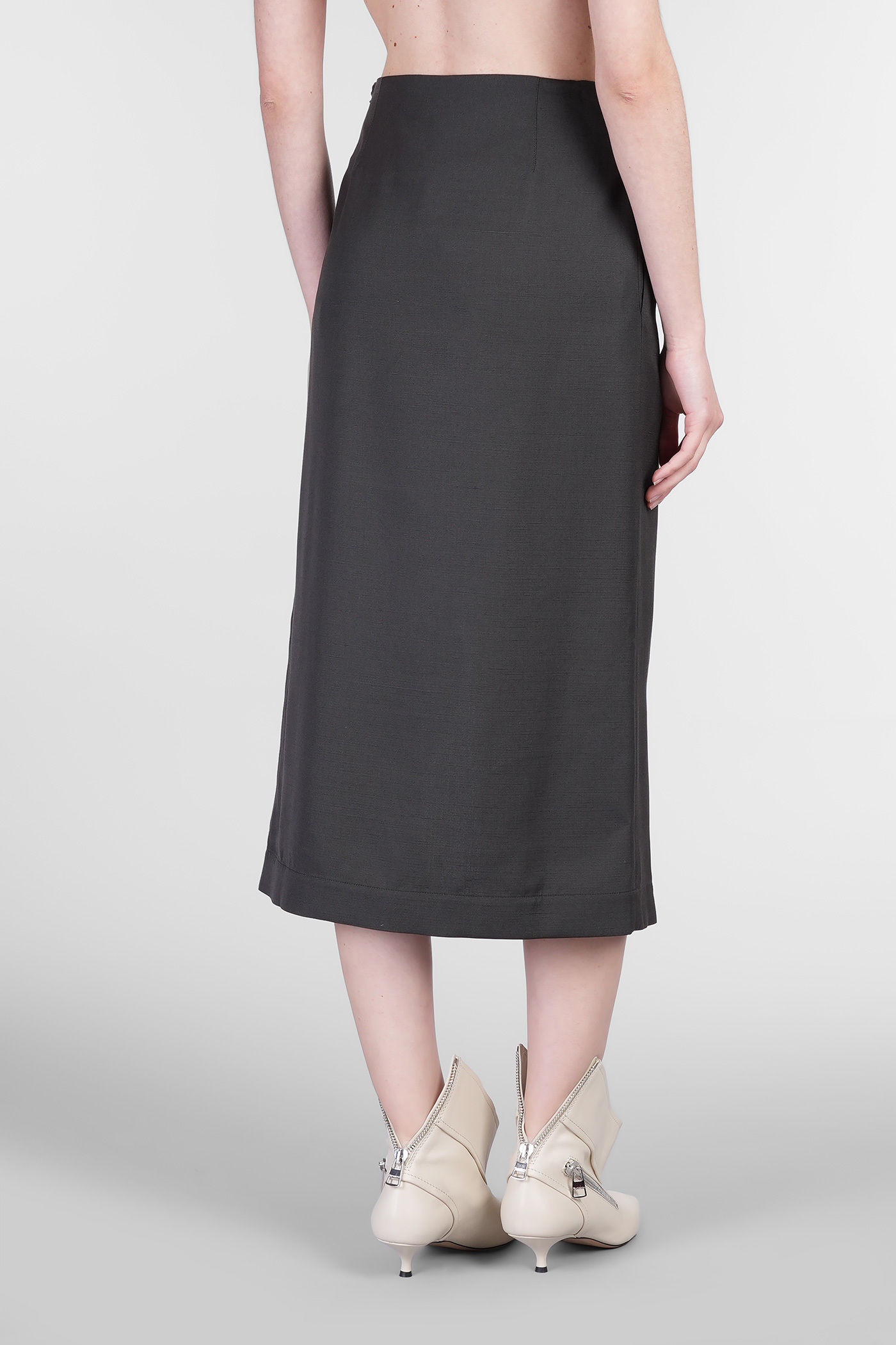 Jw Anderson Strap Detail Slit Skirt In Black