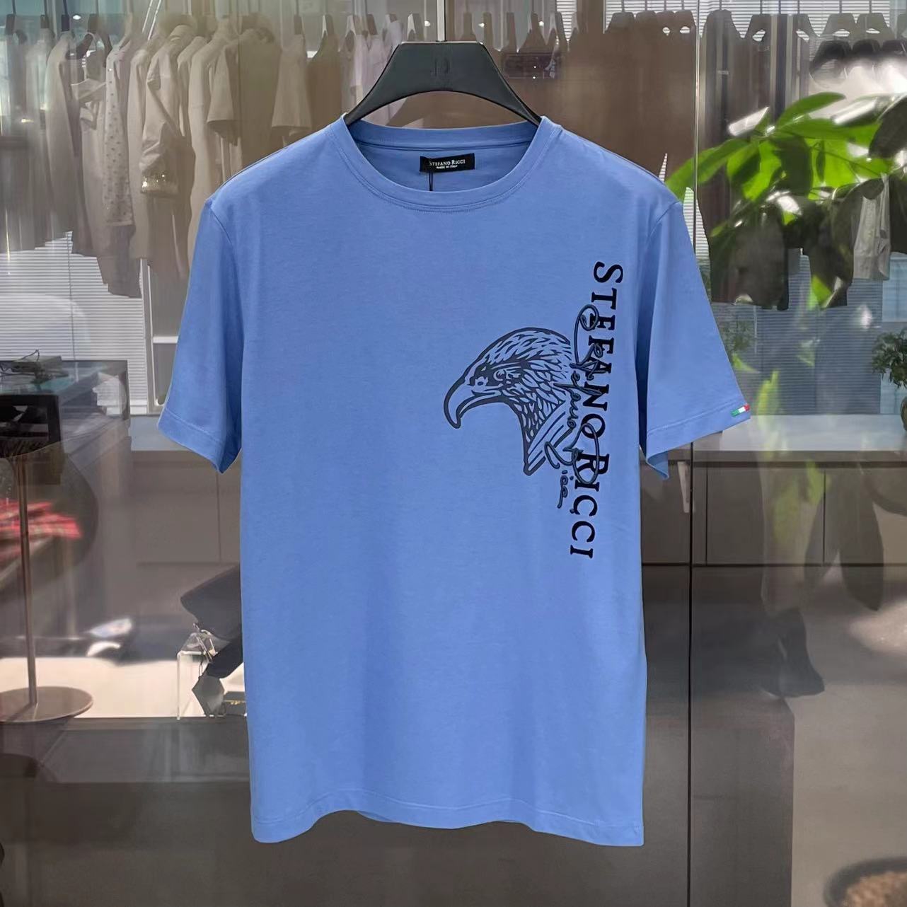 Stefano Ricci Logo Pattern T-shirt In Blue