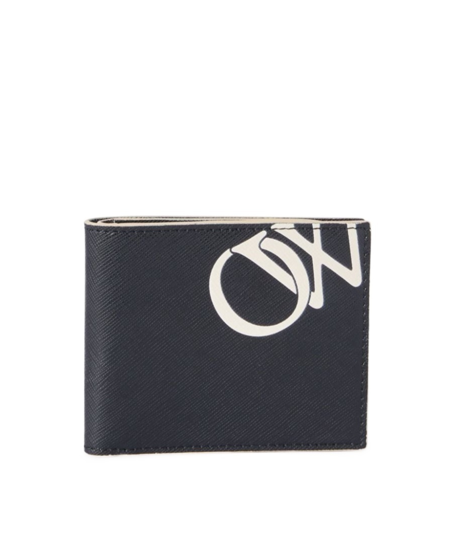 Off-white Logo-print Leather Bi-fold Wallet In Black