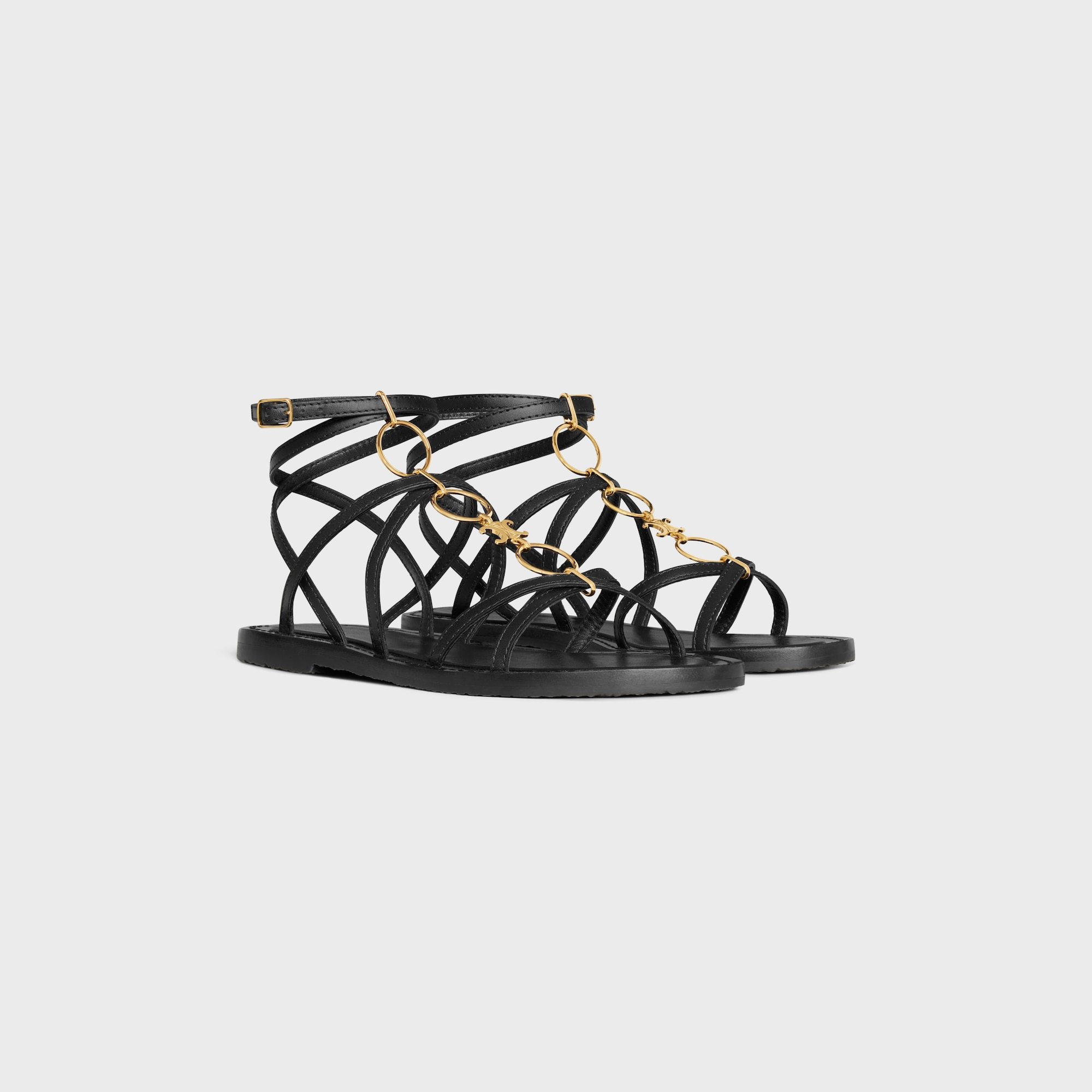 Celine Black Lympia Strappy Sandal