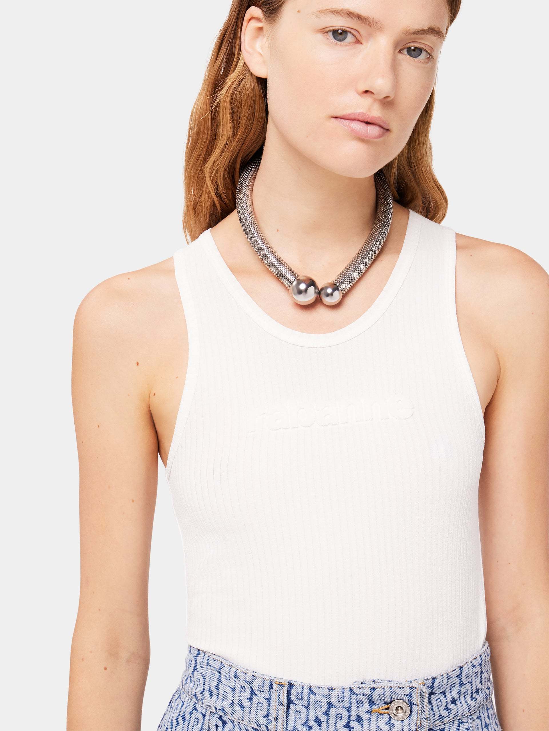 RABANNE LOGO-APPLIQUÉ TANK TOP