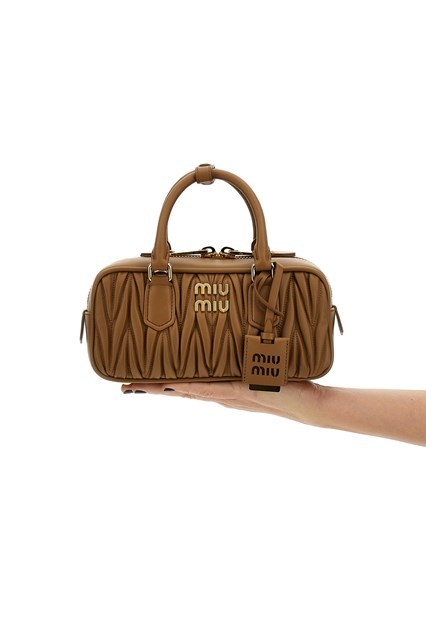 Miu Miu Zippered Shoulder Bag In Brown