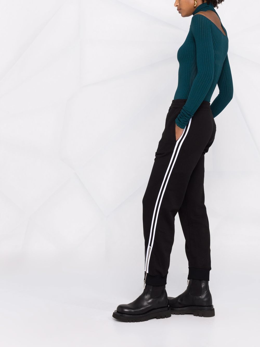 Alexander Mcqueen Stripe-detail Track Pants In Black