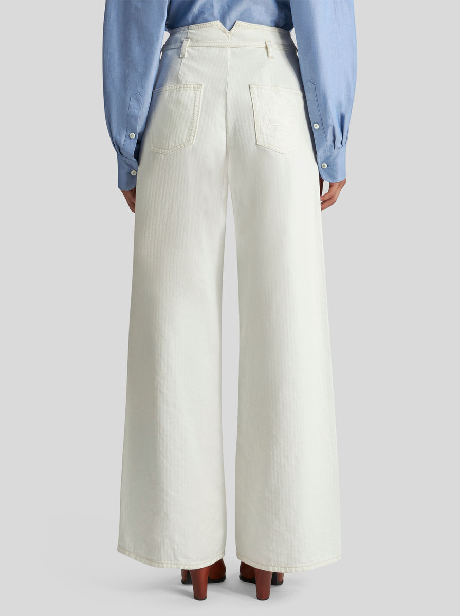 Etro Wide-leg Denim Jeans With High Waist In White