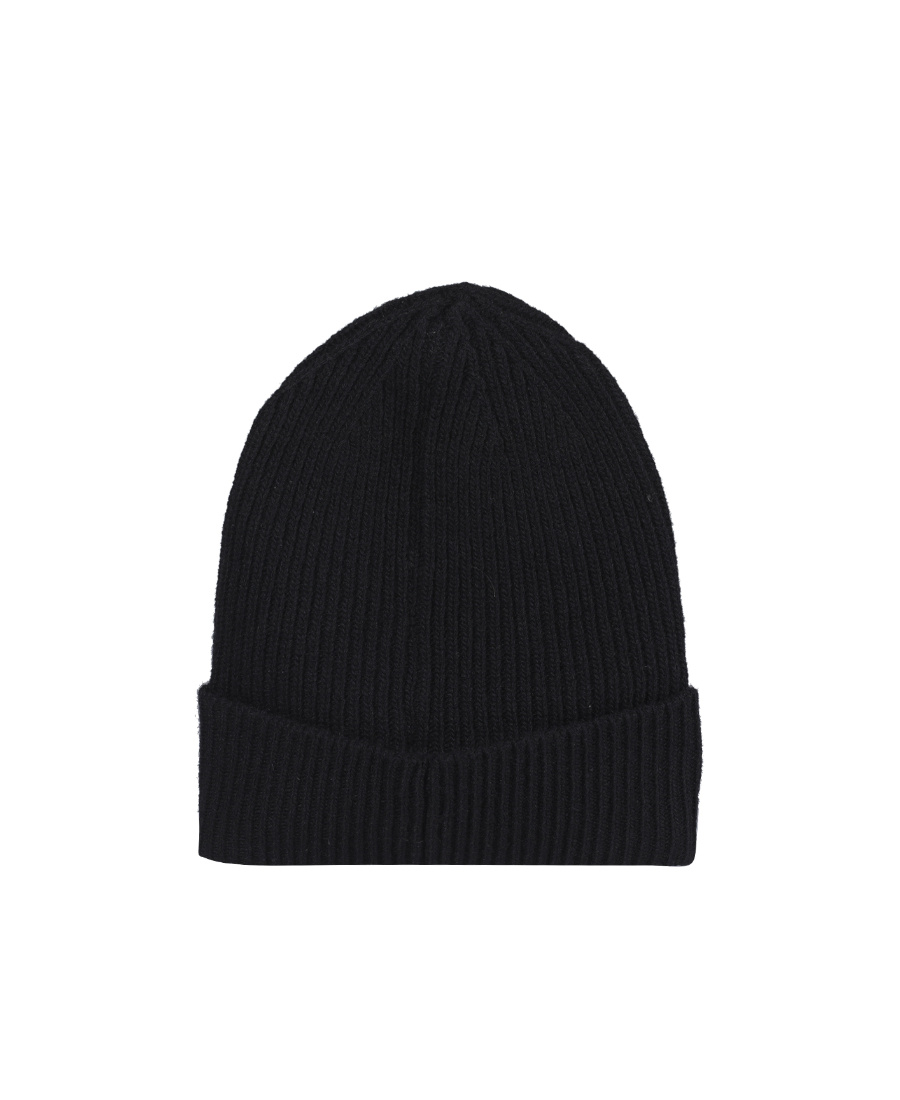 C.p. Company Logo-embroidered Ribbed-knit Beanie In Black