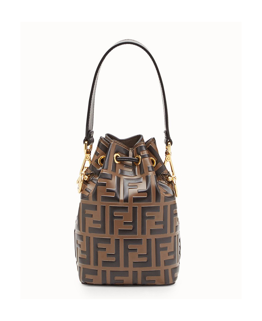 Fendi Mini Mon Tresor Ff Quilted Leather Bag In Black