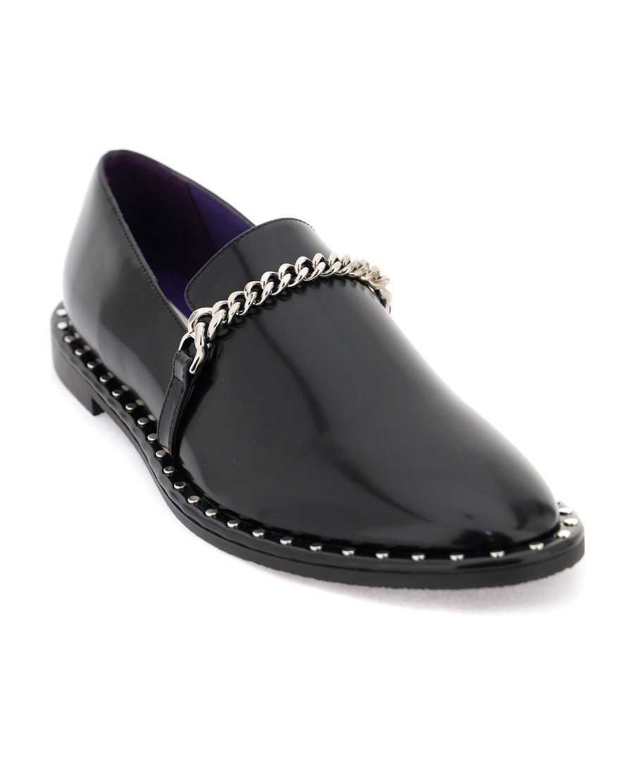 Stella Mccartney Falabella Chain-link Detailing Loafers In Black