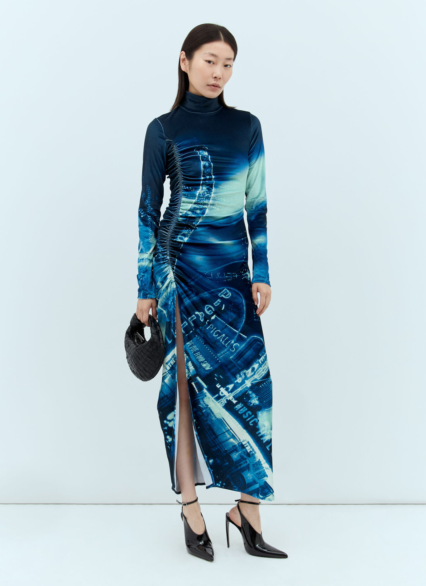 JEAN PAUL GAULTIER PIGALLE-PRINT VELVET DRESS