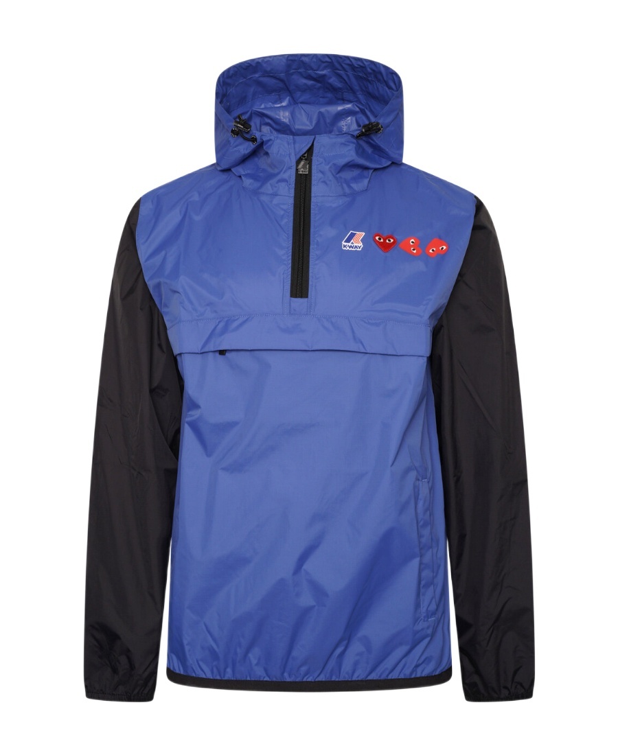 Comme Des Garçons Play X K-way Half-zip Jacket In Blue