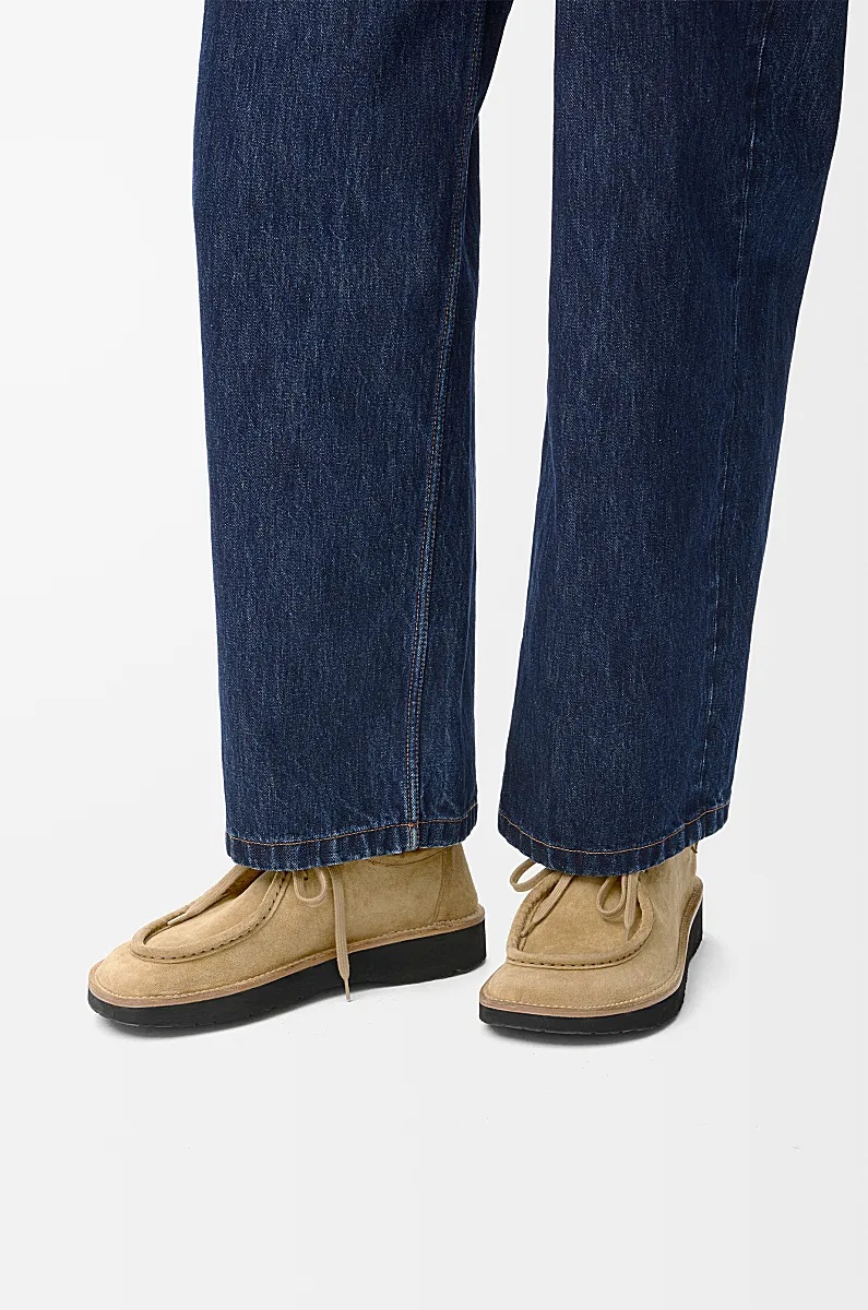 Loewe Faro Lace Up Shoes In Suede Calfskin