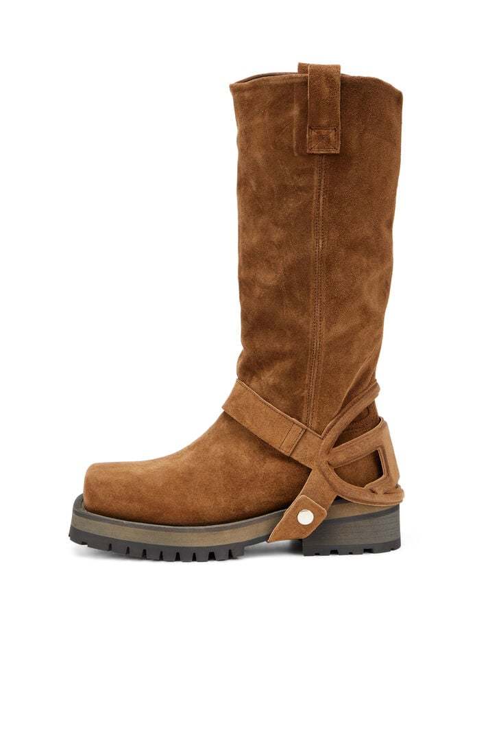 Diesel High And Low Texan Biker Boot In Brown